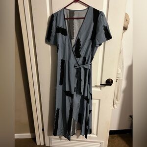 Woman’s large wrap dress